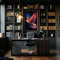 Majestic Cosmic Eagle Surreal Art Poster Print