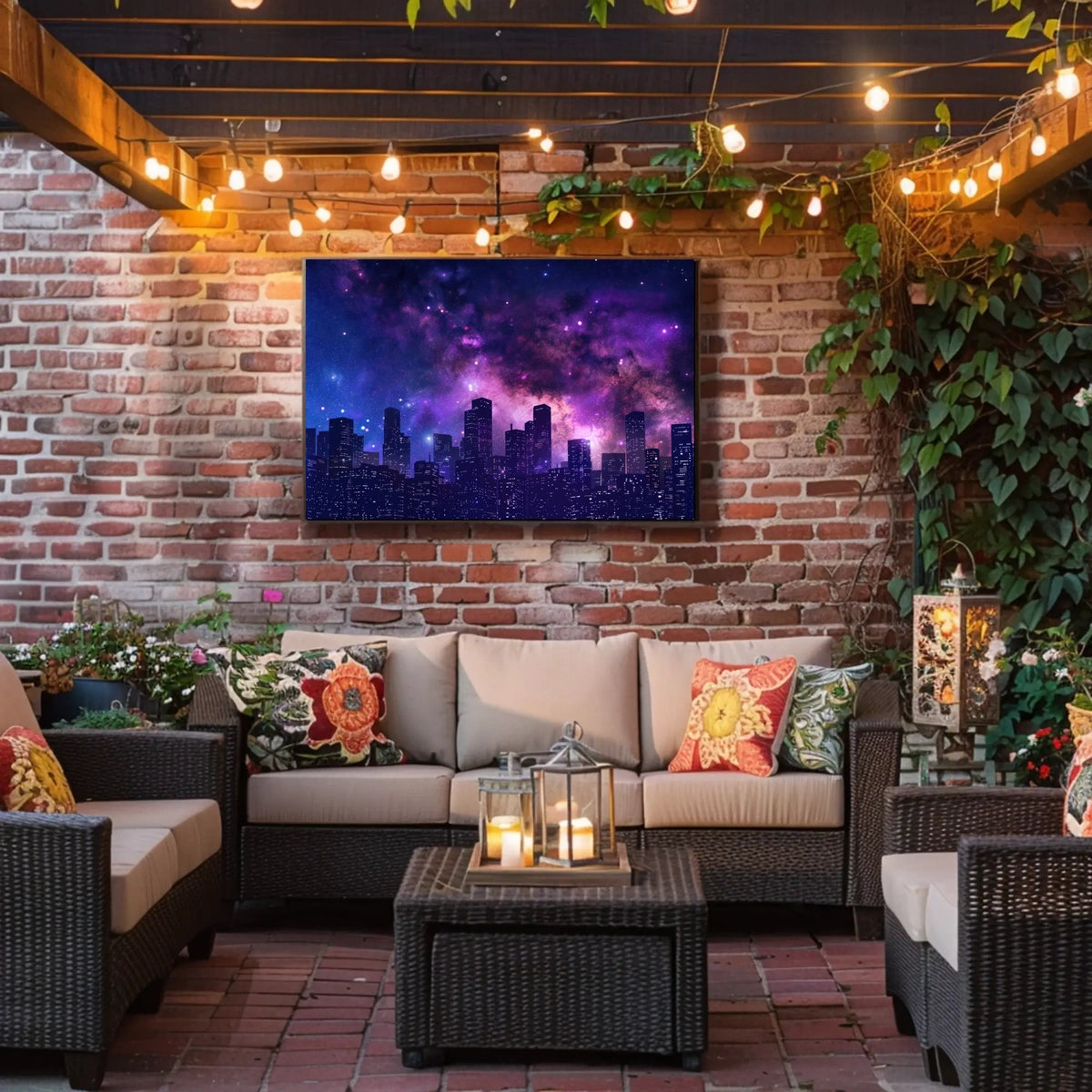Cityscape Under the Stars Poster
