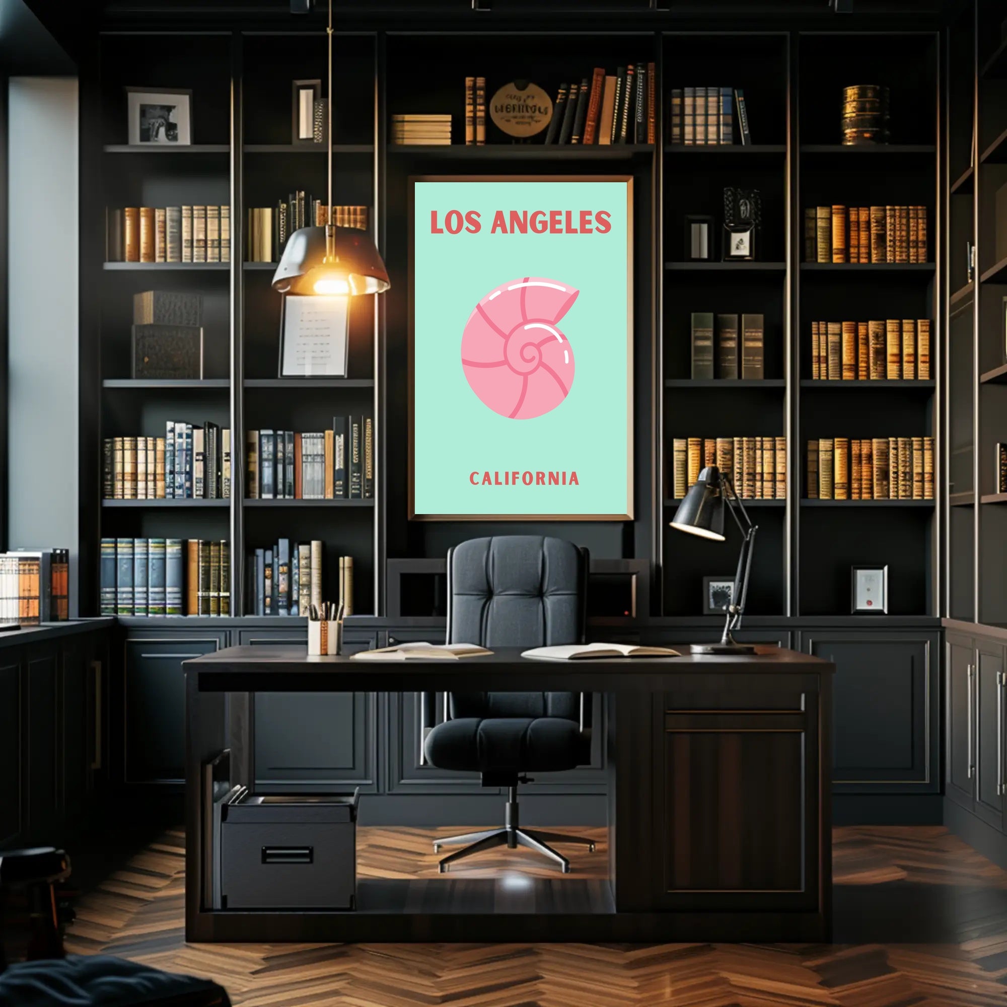Stylized Los Angeles Skyline Travel Poster PosterGoat