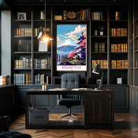 Mount Fuji Vintage Travel Art Poster