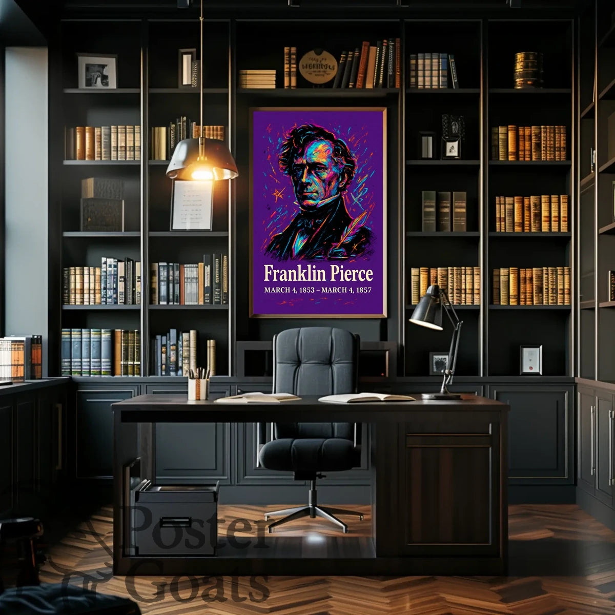 Franklin Pierce Vibrant Artistic Historical Presidential Poster