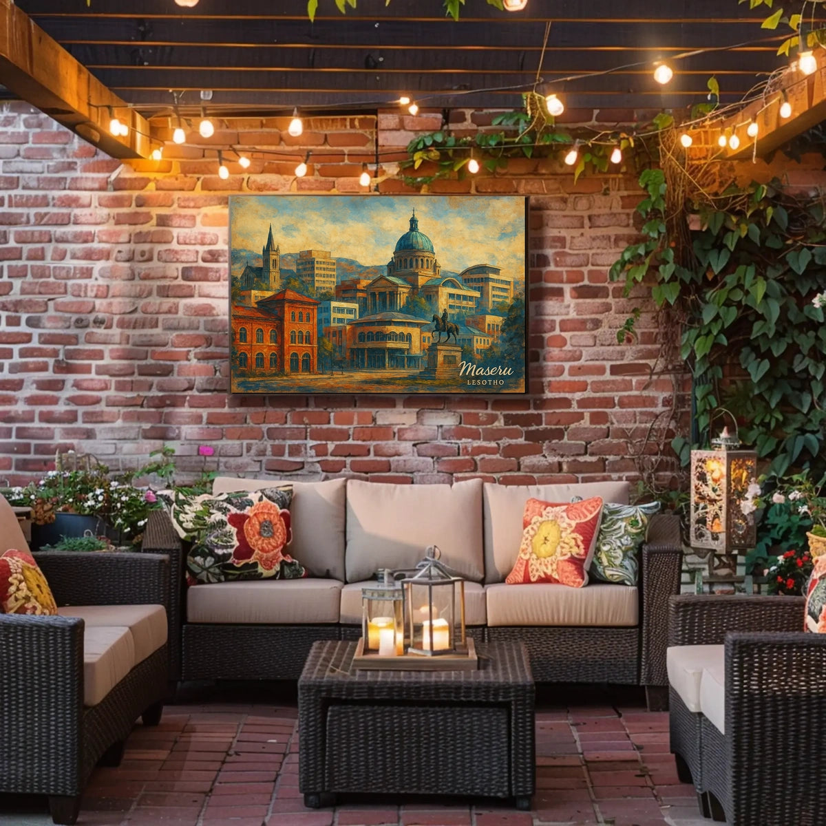 Maseru Cityscape Maseru Skyline Digital Painting Collectors Travel Decor Cultural Heritage Poster