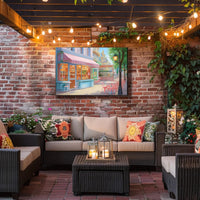 Charming Café Scene Poster