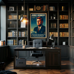 JFK Patriotic Retro Poster with Inspirational Quote