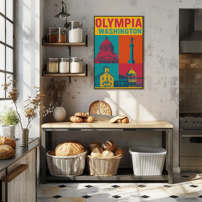 Olympia's Vibrant Charm Captured in Vintage Travel Poster