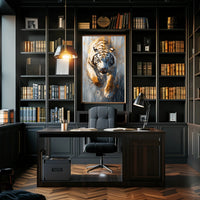 White Tiger in Motion, Bold Animal Poster