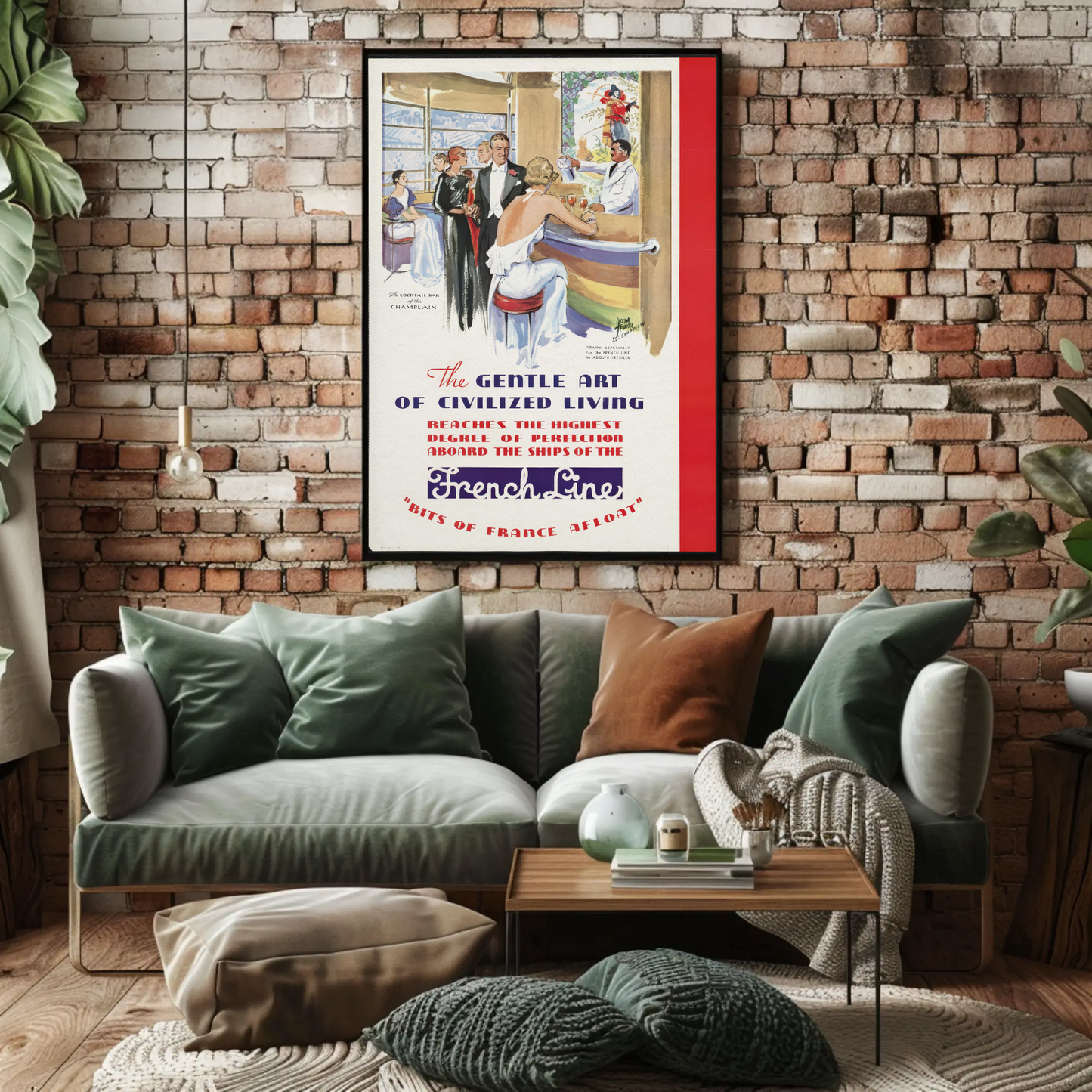 French Line Travel Poster