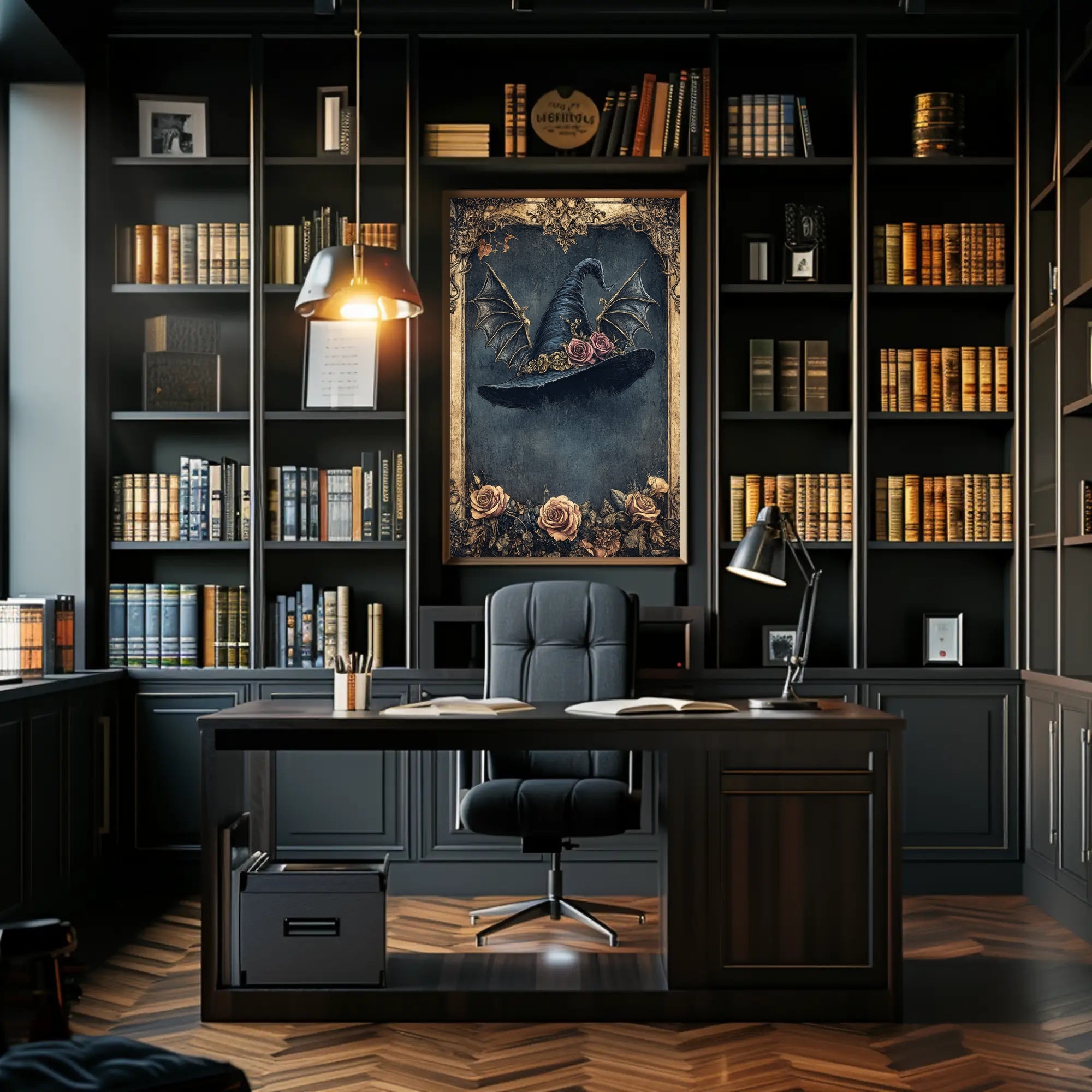 Enchanted Hat Of Roses And Wings Poster