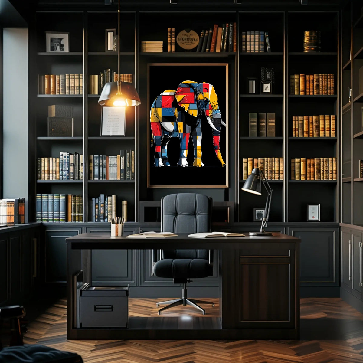 Colorful Elephant Mosaic Poster