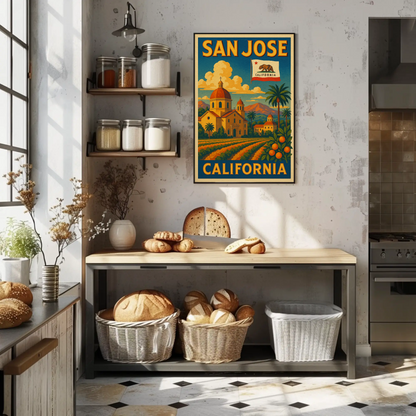 San Jose California Mission Travel Poster
