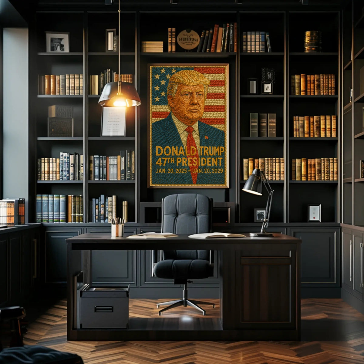 Trump Threads Unity Patriotic Surreal Poster
