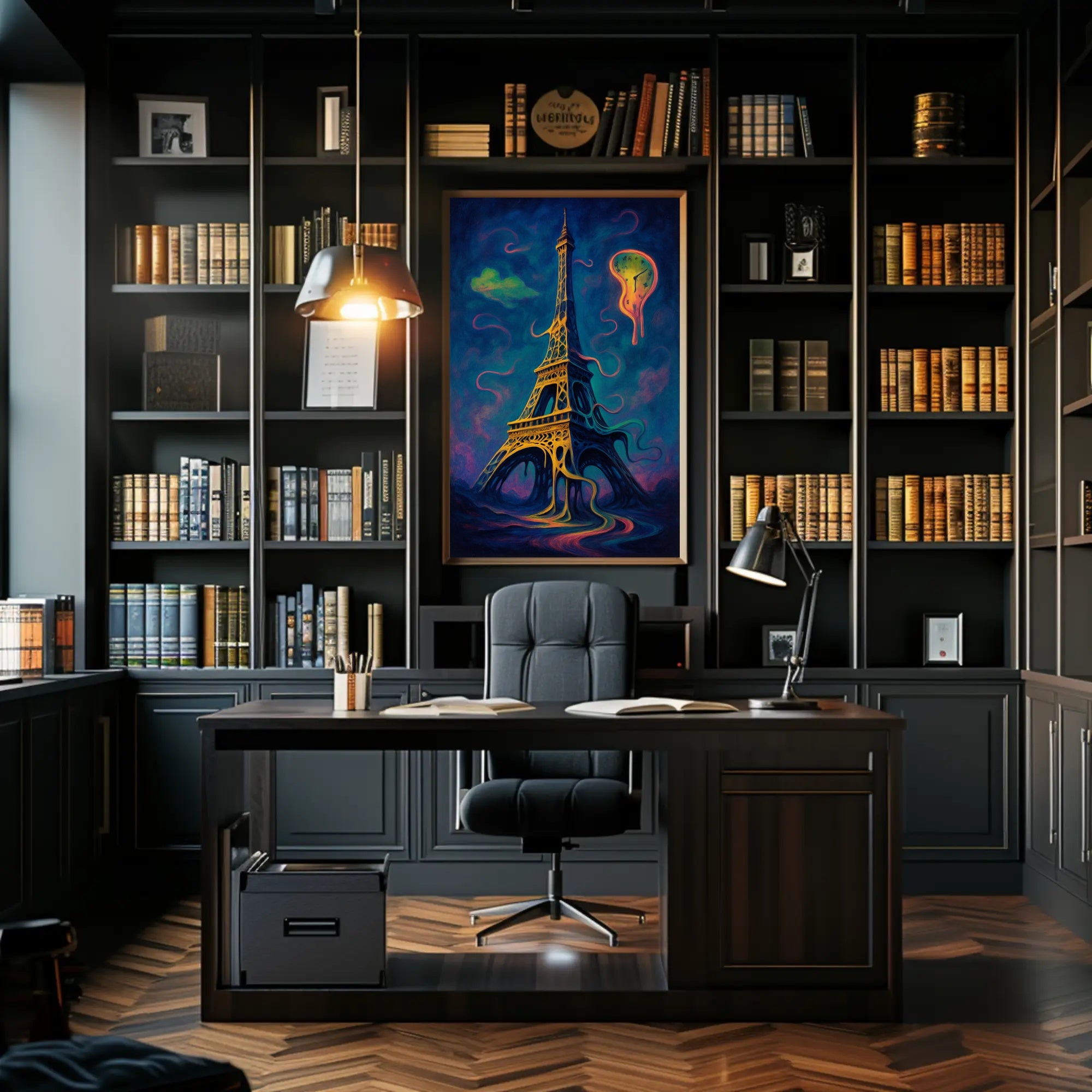 Eiffel Tower in Dreamlike Surrealism Artistic Poster