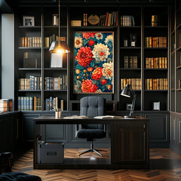 Vibrant Floral Garden Artistic Masterpiece Poster