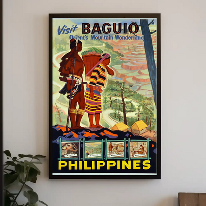 Baguio Philippines Vintage Travel Poster