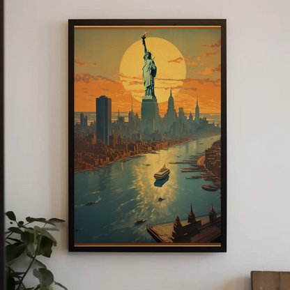 Statue of Liberty at Sunset Poster