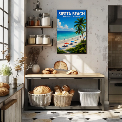 Siesta Beach Sarasota Florida Palm Coast Poster Poster
