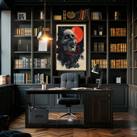 Cosmic Skull Surreal Art Poster: Eerie Fantasy Design