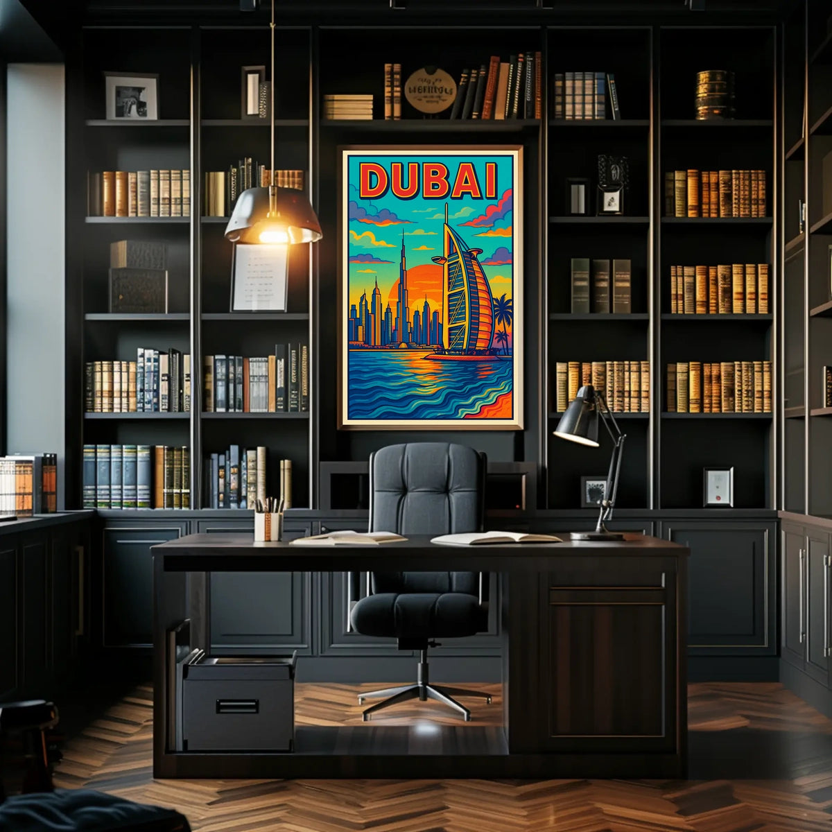 Dubai Skyline Illustration Poster