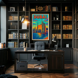 Dubai Skyline Illustration Poster