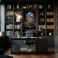 Enchanted Moonlit Mushroom Fantasy Art Poster