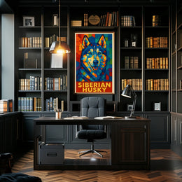 Siberian Husky Mosaic Art Poster