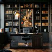 Whimsical Rabbit Floral Wonderland Poster