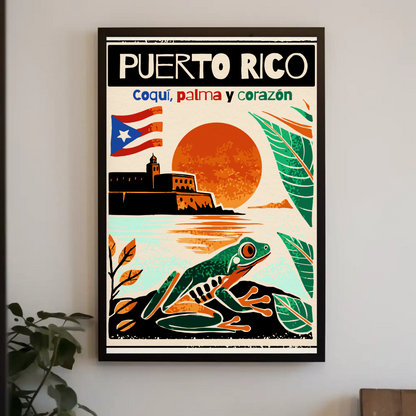 Vintage Poster Puerto Rico Coqui