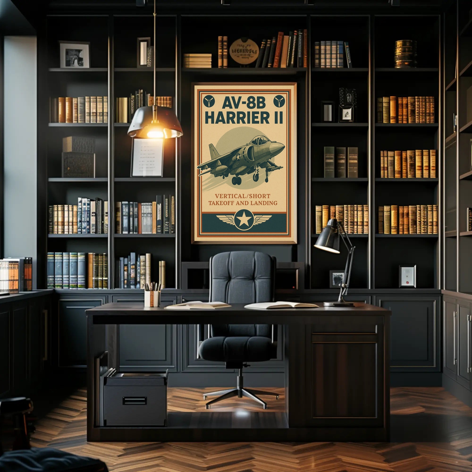 AV-8B Harrier II Retro Military Recruitment Poster