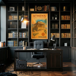 Athens Parthenon Vintage Travel Poster