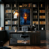 Ethereal Candle Glow: Mystical Starry Night Poster PosterGoat