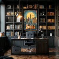 Las Vegas Skyline Poster: Vibrant Travel Art Décor Travel Poster