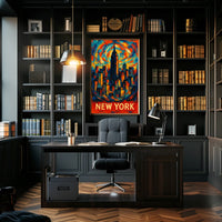 Vibrant New York Skyline Poster Wall Art 18x24 Inches