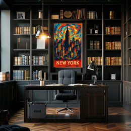 Vibrant New York Skyline Poster Wall Art 18x24 Inches