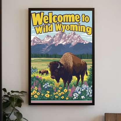 Welcome to Wild Wyoming Vintage Poster