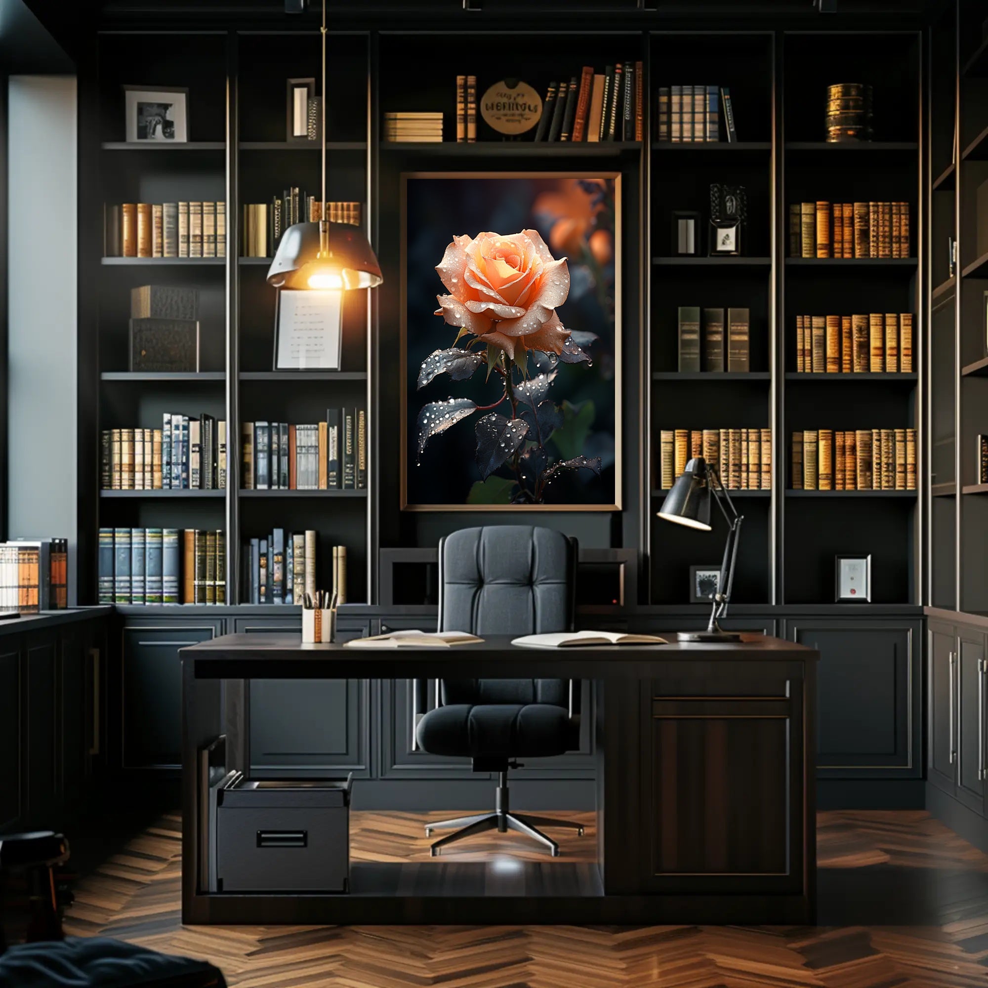 Dew-Kissed Rose Poster PosterGoat