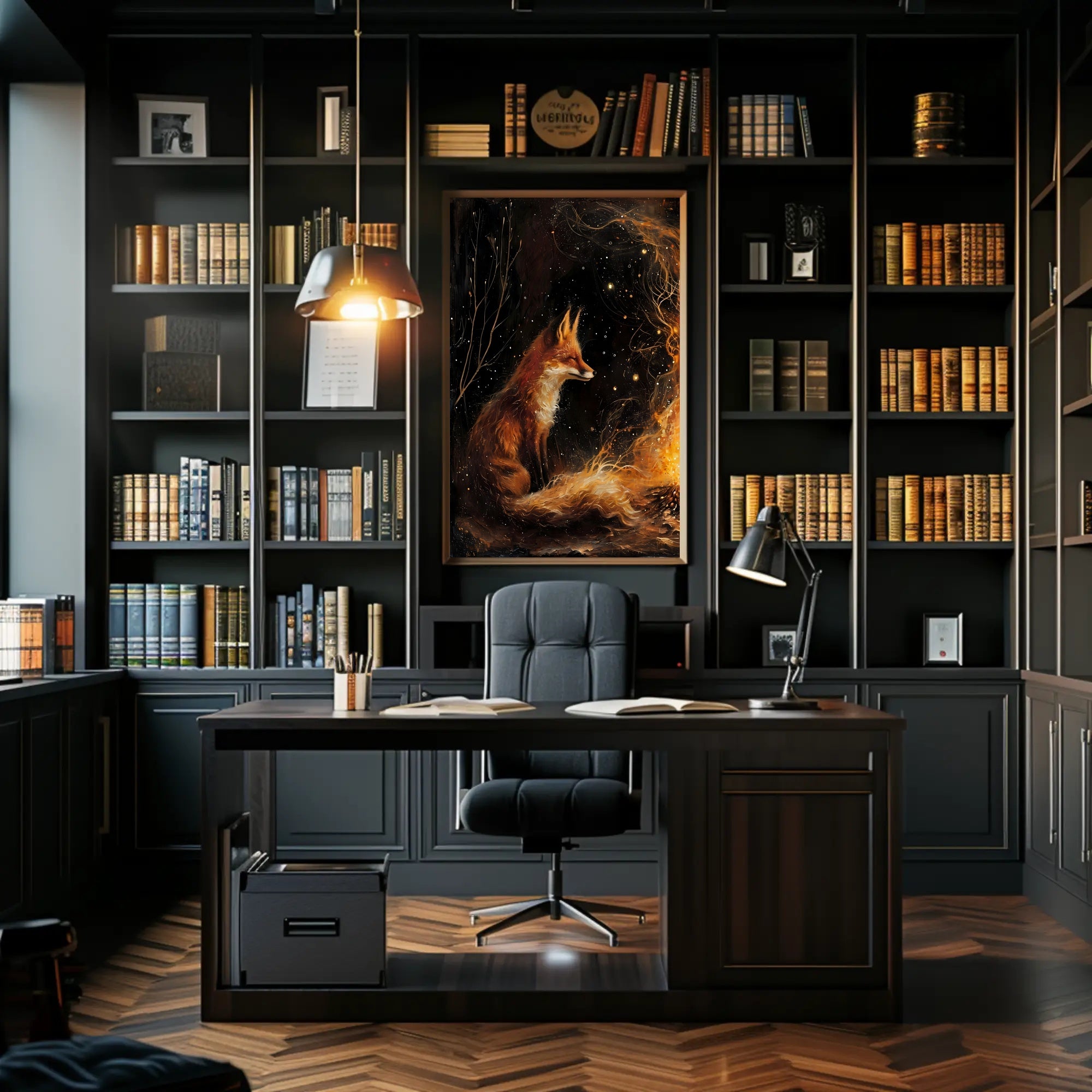 Enchanted Fox By The Fire William Morris Art Poster