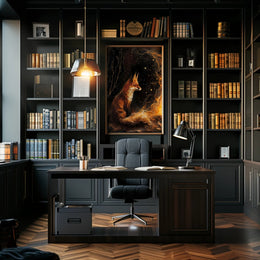 Enchanted Fox By The Fire William Morris Art Poster