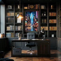 Neon Cityscape Poster