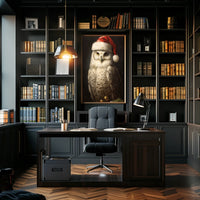 Festive Owl In Santa Hat Poster