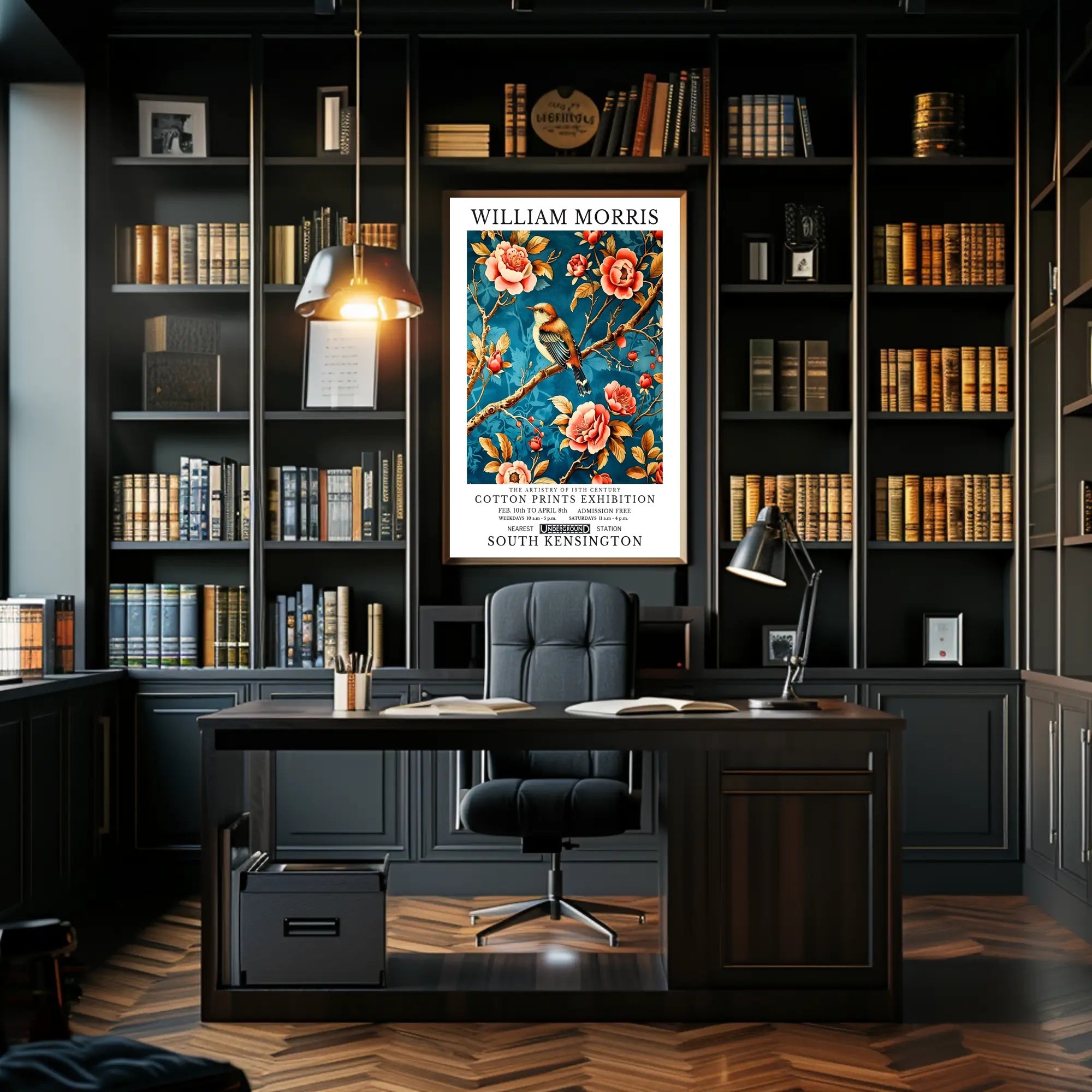 Victorian Cotton Prints Exhibition by William Morris Poster