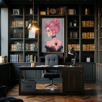 Gothic Elegance Woman Illustration Spider Tattoo Poster