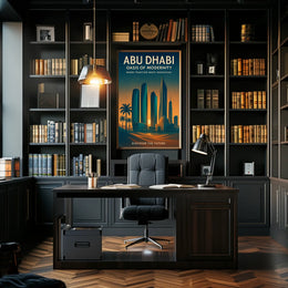 Abu Dhabi Cityscape Tradition Meets Innovation Travel Poster