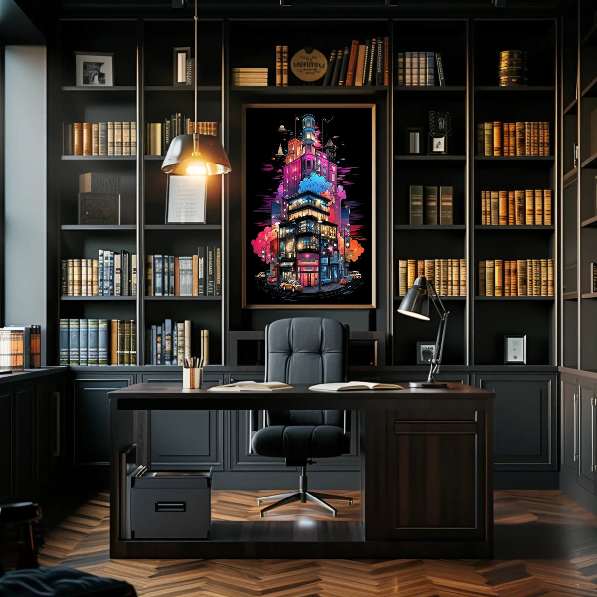 Neon Cityscape Poster