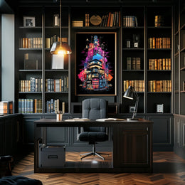 Neon Cityscape Poster