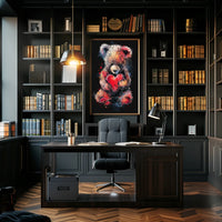 Heartfelt Embrace Watercolor Teddy Bear Love Poster