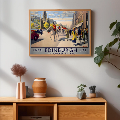 Edinburgh Travel by Rail Poster