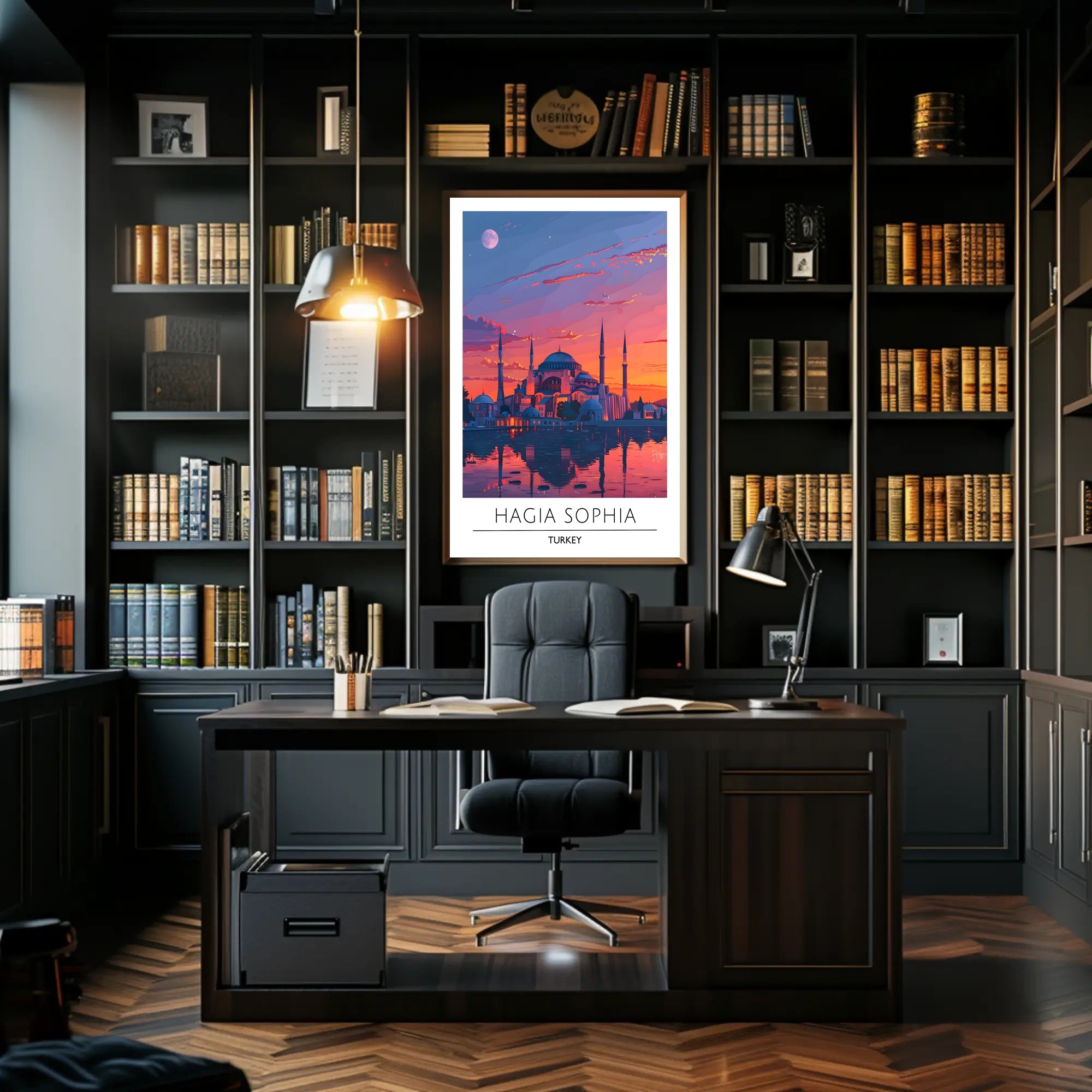 Hagia Sophia Sunset: Captivating Cultural Heritage Poster