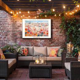 Madrid Flower Market Scene: Urban or Cityscape Poster