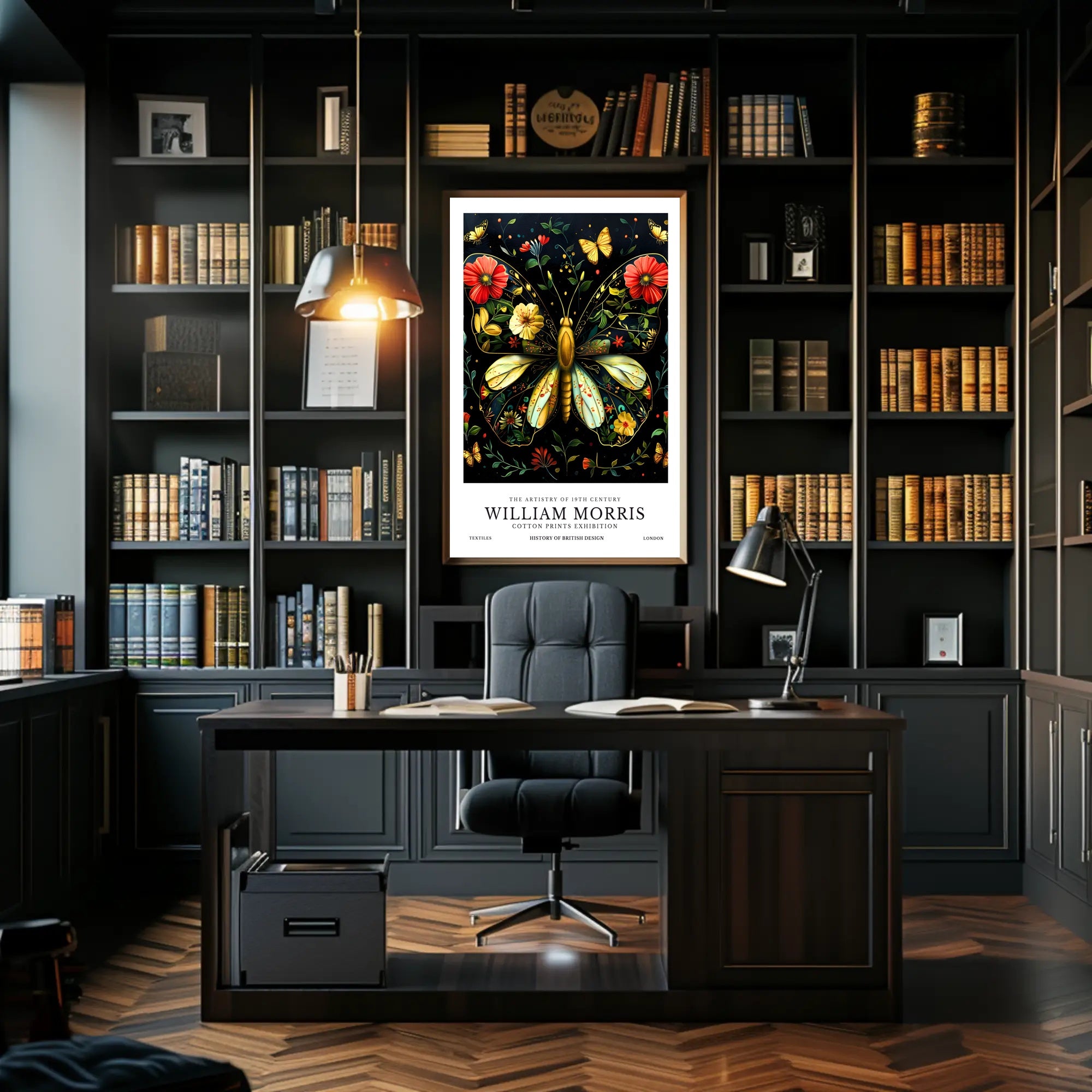 William Morris Butterfly Design Artistic Poster