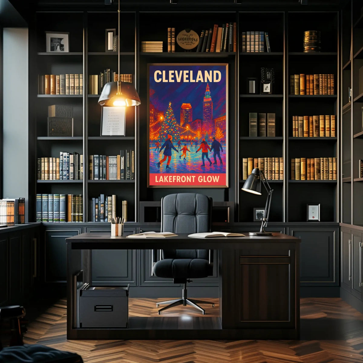 Cleveland Lakefront Glow Poster
